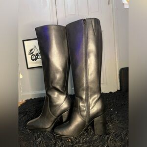 Aldo Leather Heel Knee Boot